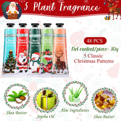 Dansib 48-Pcs Christmas Hand Cream Gift Set – Moisturizing, Non-Greasy Hand Lotions for Dry Hands | Stocking Stuffers