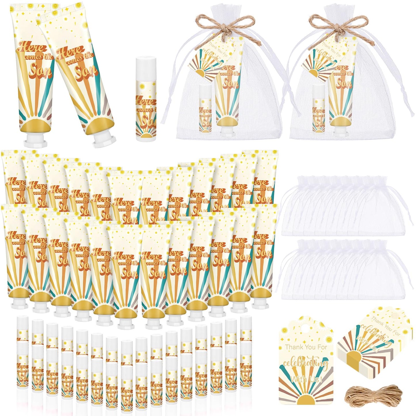 Dansib Here Comes The Sun Hand Cream & Lip Balm Gift Set – 24 Party Favors