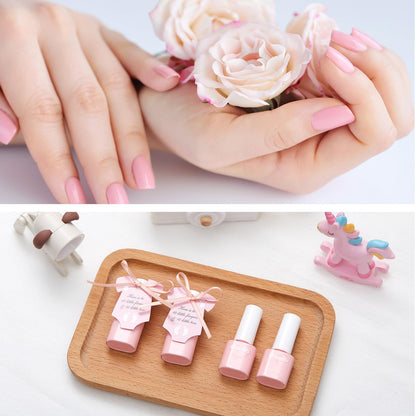 Dansib 12‑Piece Pink Nail Polish Set – Baby Shower Favors with Gift Bags & Ribbon