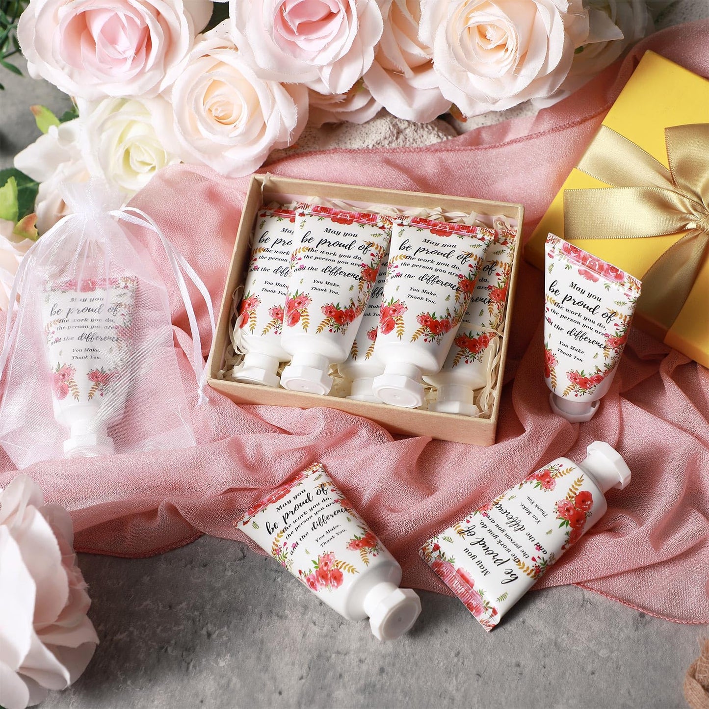 Dansib 48-Set Floral Hand Cream Gift Box - Employee Appreciation & Team Gifts