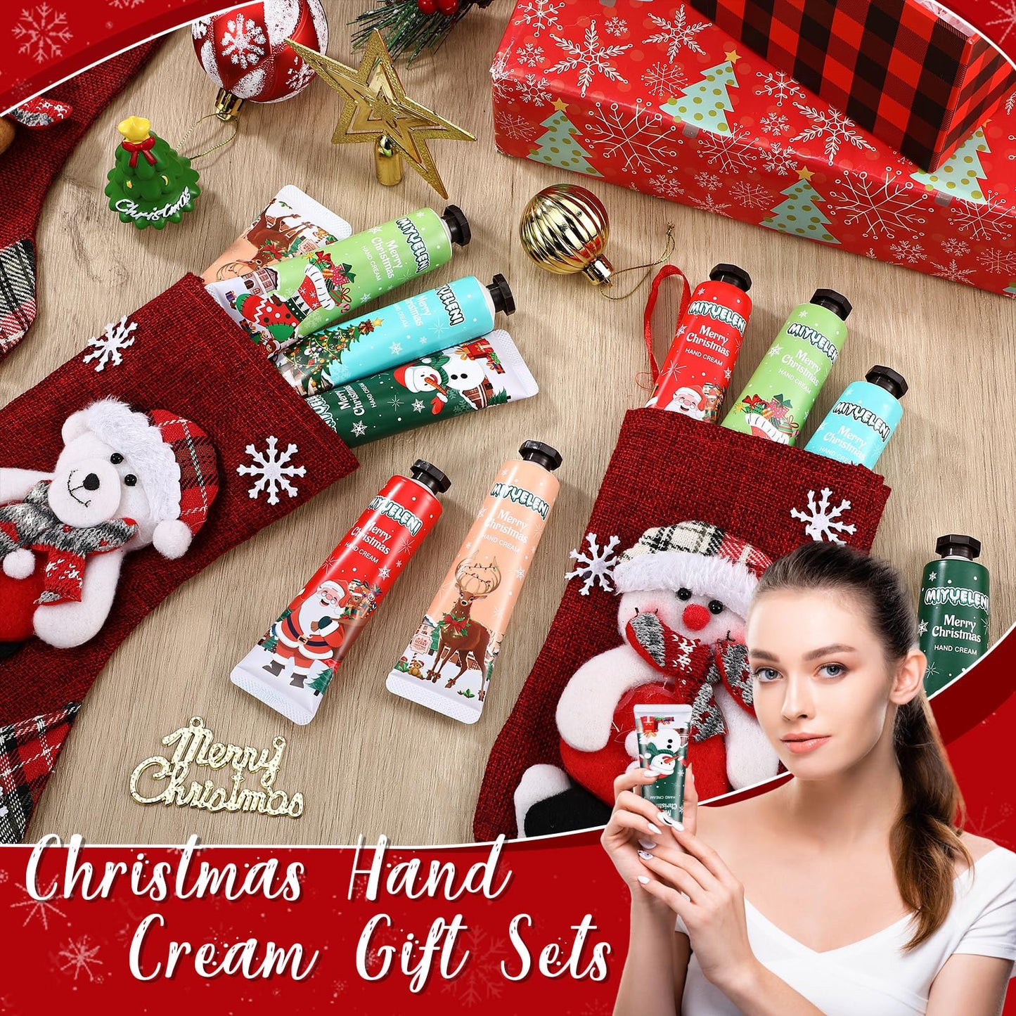 Dansib 48-Pcs Christmas Hand Cream Gift Set – Moisturizing, Non-Greasy Hand Lotions for Dry Hands | Stocking Stuffers
