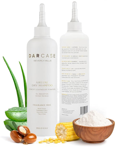 DARCASE Premium Powder Dry Shampoo – Talc-Free, Non-Aerosol, 6.5oz, Unscented | All Hair Types