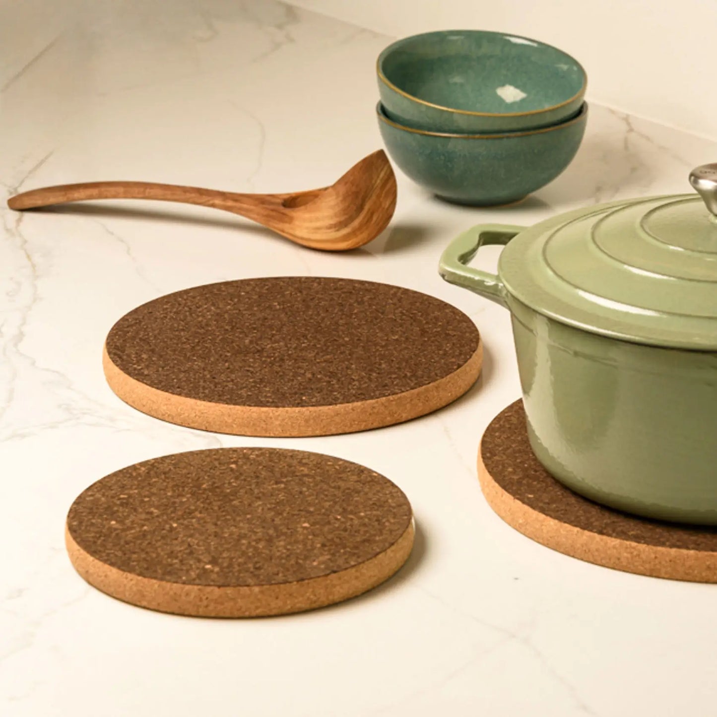 Dark Cork Hot Pot Stand | Round
