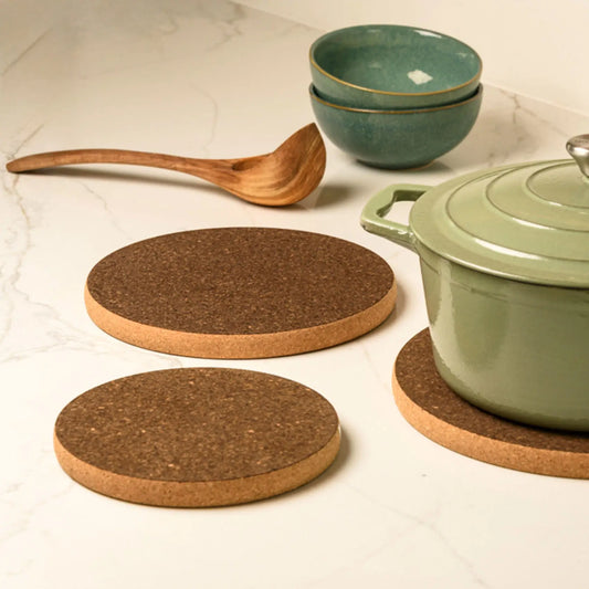 Dark Cork Hot Pot Stand | Round