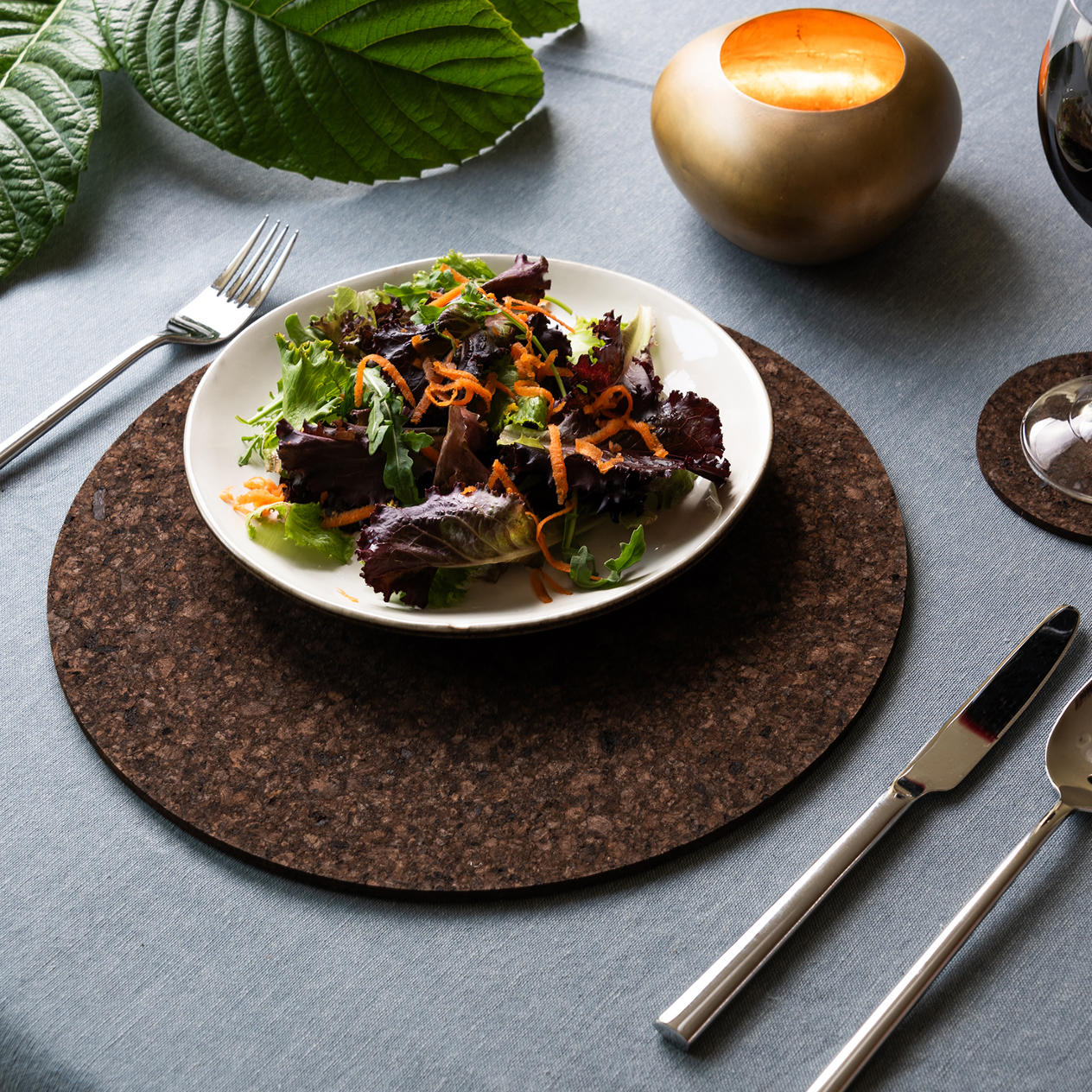 Set of 4 Cork Placemats | Dark | Round