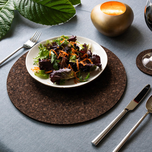 Set of 6 Cork Placemats | Dark | Round