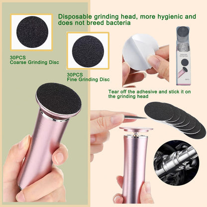 Darmave™ Electric Foot Callus Remover – Smooth Pedicure Wand with 60 Sanding Pads