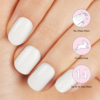 Dashing Diva Glaze Nail Starter Kit Daikon – Semi-Cured Gel Strips, 7-Piece Set + Mini LED Lamp
