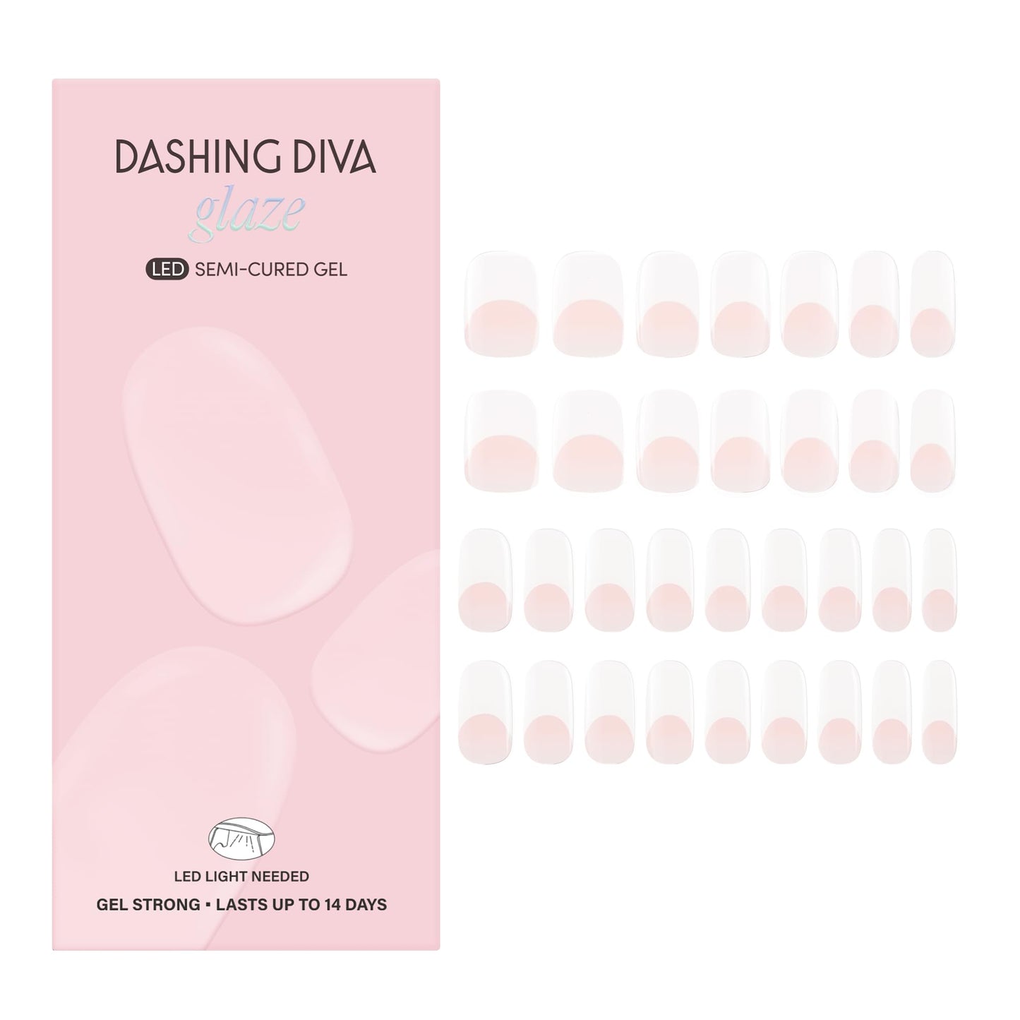Dashing Diva Glaze Effects Nail Strips – Pearly Whites | Long-Lasting Gel Manicure