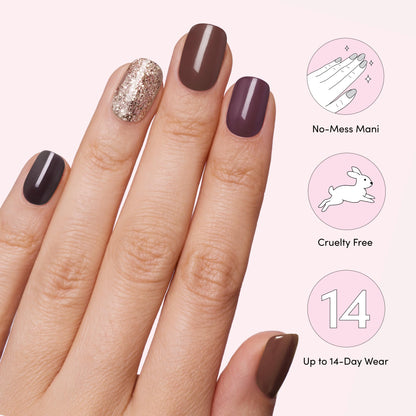 Dashing Diva Gloss Nail Strips 5-in-1 Kit – Best of Browns, UV-Free & Long-Lasting