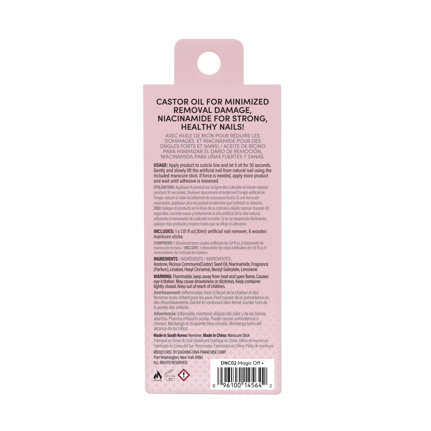 Dashing Diva Magic Off+ Remover 3 Pack – Press-On Nail Remover with Niacinamide & Castor Oil