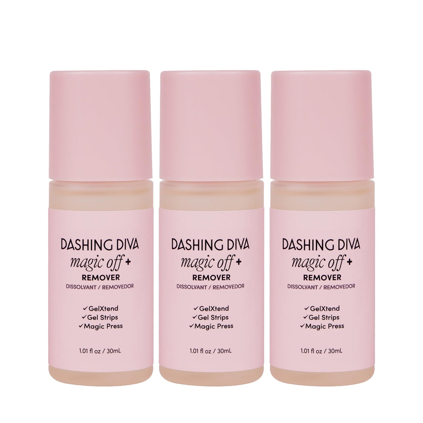 Dashing Diva Magic Off+ Remover 3 Pack – Press-On Nail Remover with Niacinamide & Castor Oil