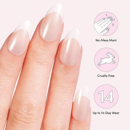 Dashing Diva Nailbliss Glazed Donut Gel Manicure Bundle – Rosewater Glaze & French Glaze | 2 Sets of 30 Medium Almond Nails