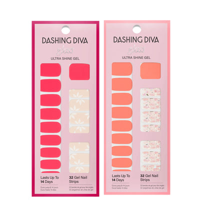 Dashing Diva Gloss Nail Strips Bundle – The Vivids Collection: Fruit Punch Petals & Papaya Breeze