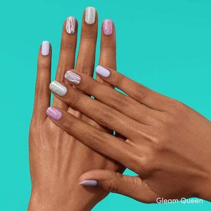 Dashing Diva Gloss Nail Strips Bundle – Geometric Collection: Rose Sparkle & Gleam Queen | UV Free & Chip Resistant