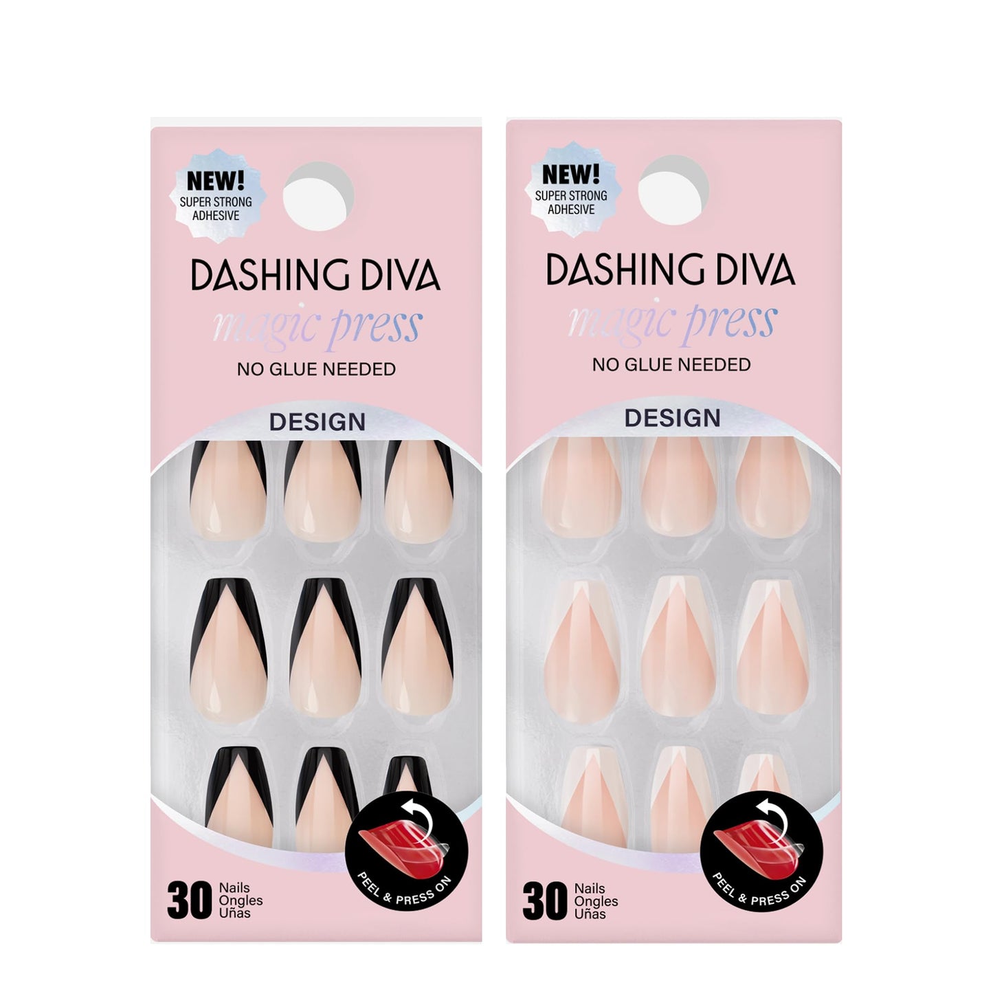 Dashing Diva Magic Press Nail Bundle – Night & Day Collection (Coffin Shape) | 2 Sets