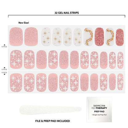 Dashing Diva Gloss Holiday Nail Strips – Sugarplum Dance | UV Free, Chip-Resistant Gel Nail Stickers
