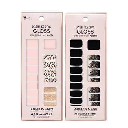 Dashing Diva Gloss Nail Strips Bundle – Black Cheetah Collection (Cheetahlicious & Hollywood Lane)