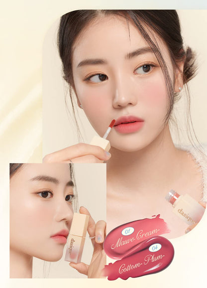 dasique Cream de butter Tint #04 Cotton Plum – Creamy Matte Lip Color, Vegan & Cruelty-Free