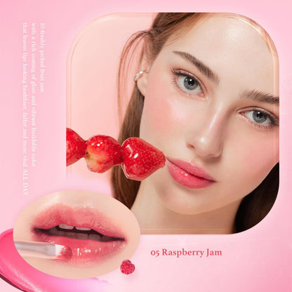 dasique Fruity Lip Jam #06 Strawberry Jam — High Shine Lip Balm (Vegan, Cruelty-Free)