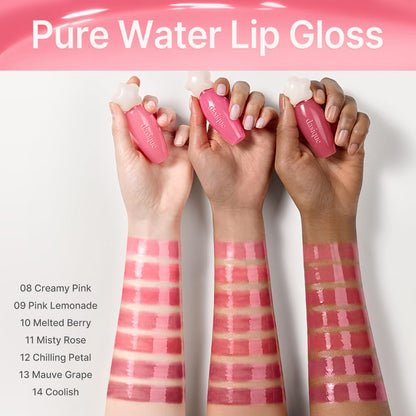 dasique Pure Water Lip Gloss #02 Bare Pomelo – Dewy, Buildable, Non-Sticky K-Beauty Lip Gloss