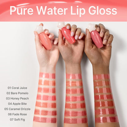 dasique Pure Water Lip Gloss #02 Bare Pomelo – Dewy, Buildable, Non-Sticky K-Beauty Lip Gloss