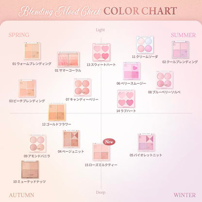 Dasique Blending Mood Cheek 15 Rose Milk Tea – Milky Rose Blush Palette