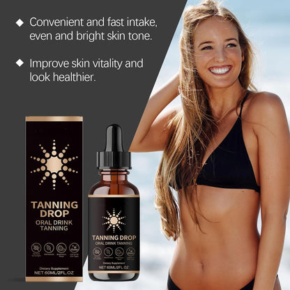 DASIUIP Tanning Drops – Sunless Drinkable Bronzer for Face & Body (2 Fl Oz)