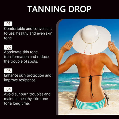 DASIUIP Tanning Drops – Sunless Drinkable Bronzer for Face & Body (2 Fl Oz)