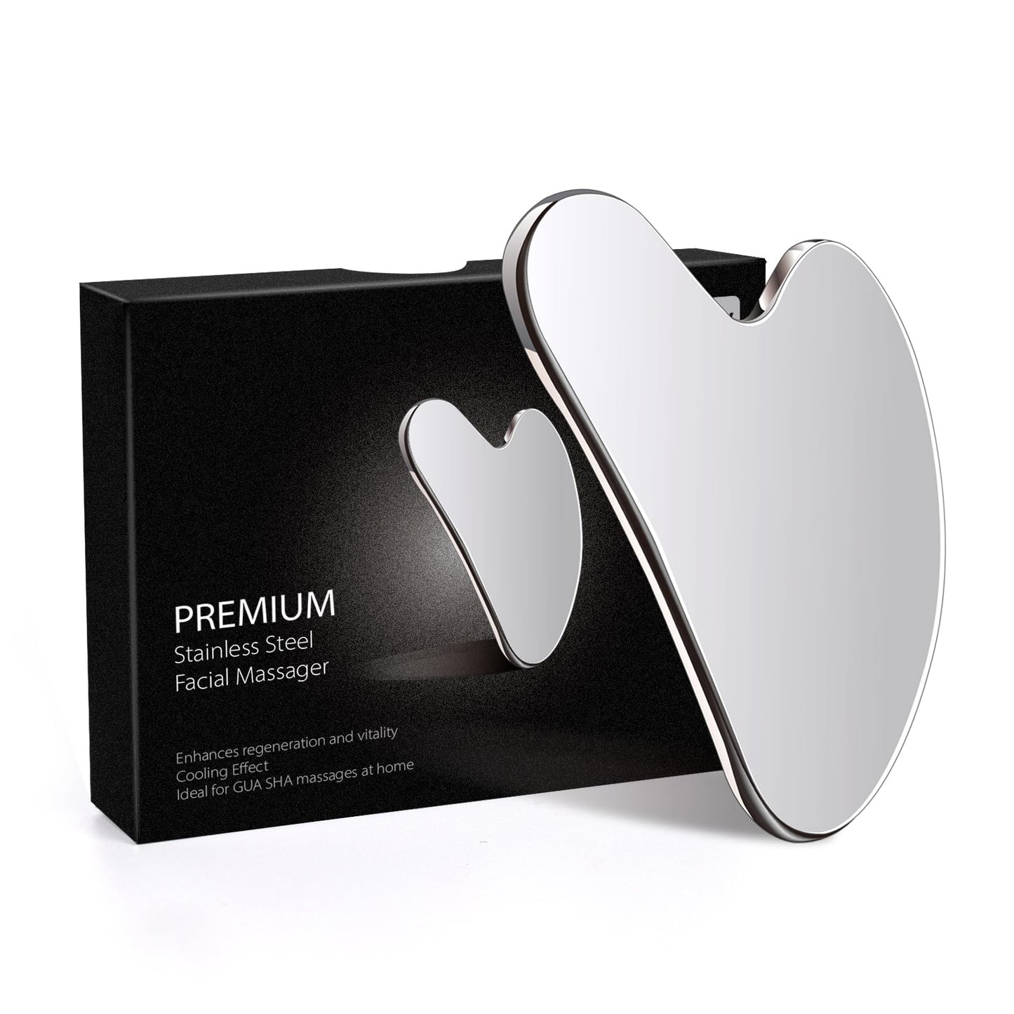 Daubigny Stainless Steel Gua Sha — Facial & Body Massage Tool with Travel Pouch