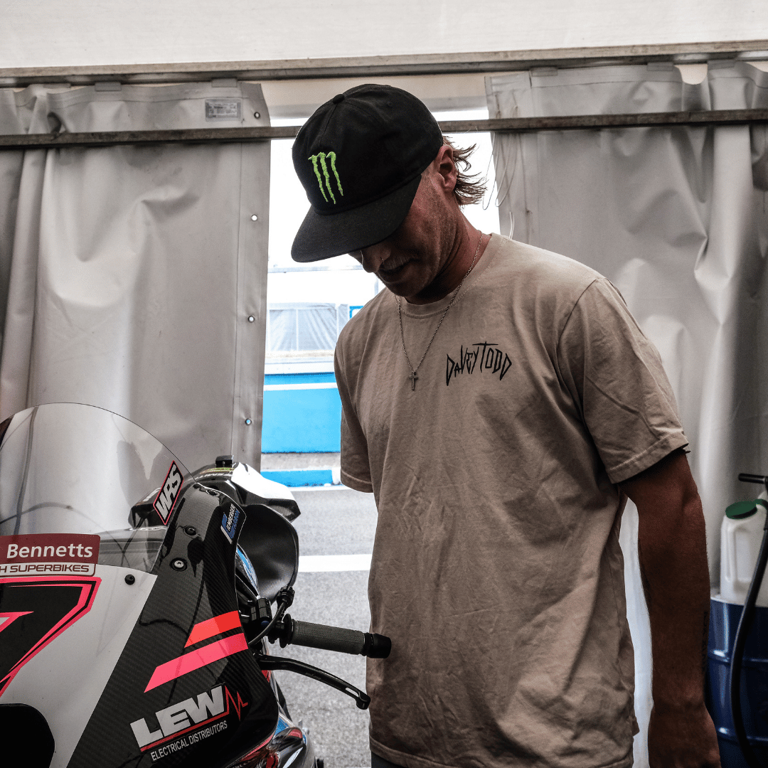 Davey Todd ‘Lightning Bolt’ Beige Tee