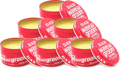 DAX Wave and Groom Hair Dress Pomade, 3.5 oz – Thick Hold for Short Hair (Pack of 6)