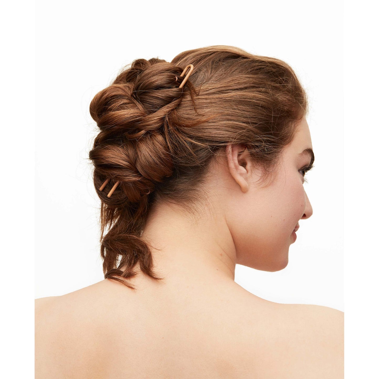 Day Rate Beauty Petite Power Pin (5.5-Inch) – U-Shaped Hair Pin for Buns & Updos – Made in USA (Fawn)