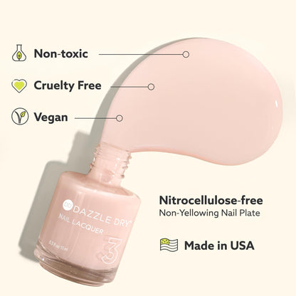 Poised – Dazzle Dry Nail Lacquer (Step 3) | Semi-Sheer Iridescent White with Pink Shimmer | 0.5 fl oz