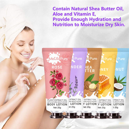DBEAUTYM 20-Pack Lotion for Women | Natural Fragrance, Shea Butter & Travel Size Gift Set