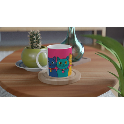 🐾 Colourful Cats Mug – Perfect Gift for Cat Lovers ☕