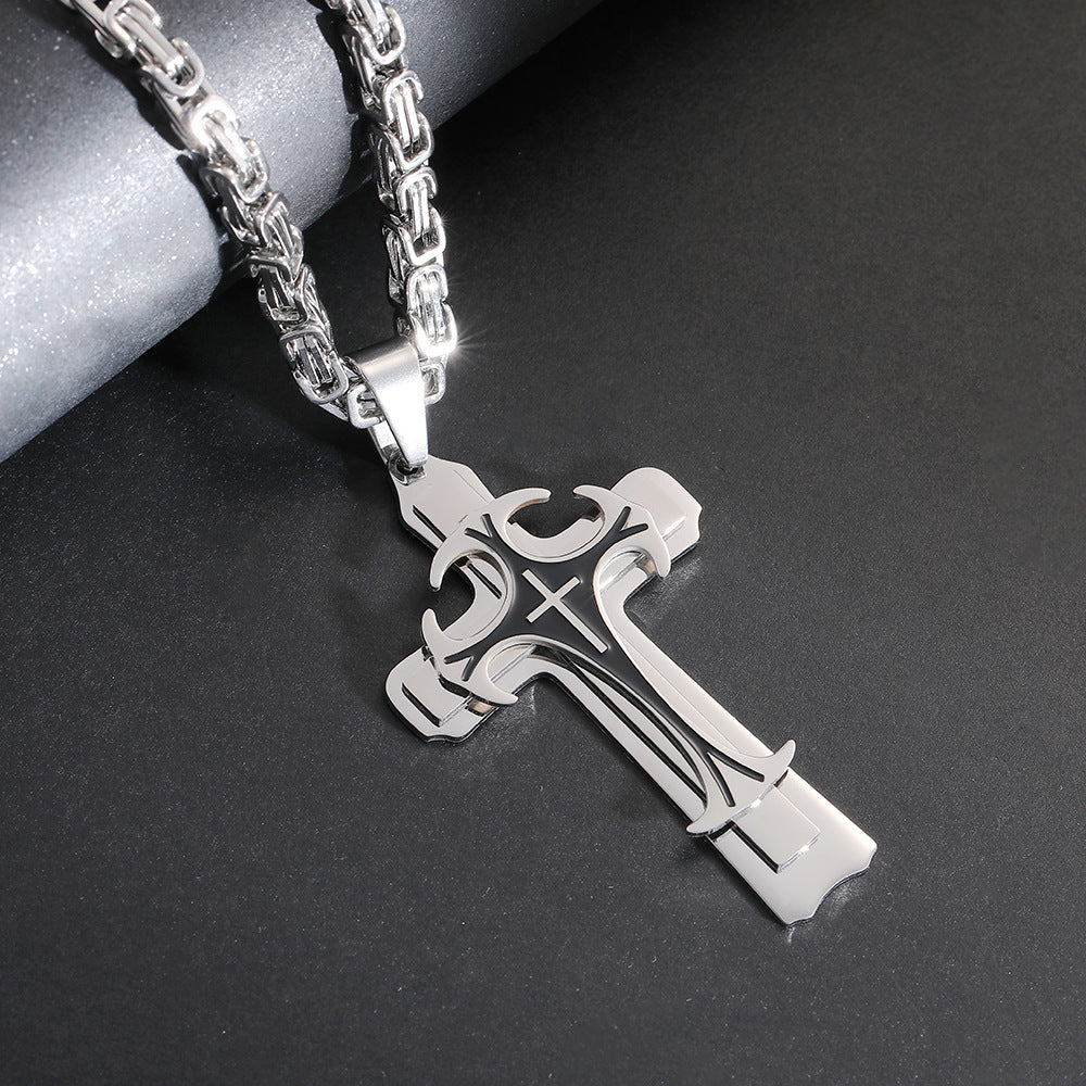 Christian Trinity Cross Necklace Chain