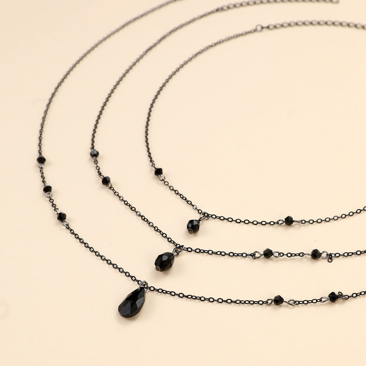Retro Gothic Blood Drop Tassel Layered Necklace