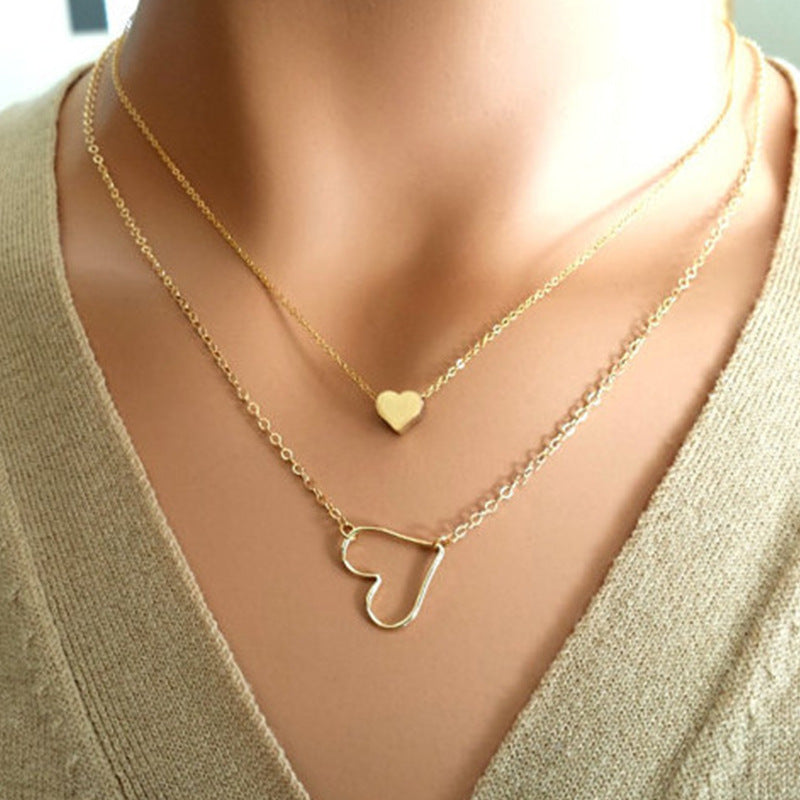 Multilayer Heart Pendant Necklace