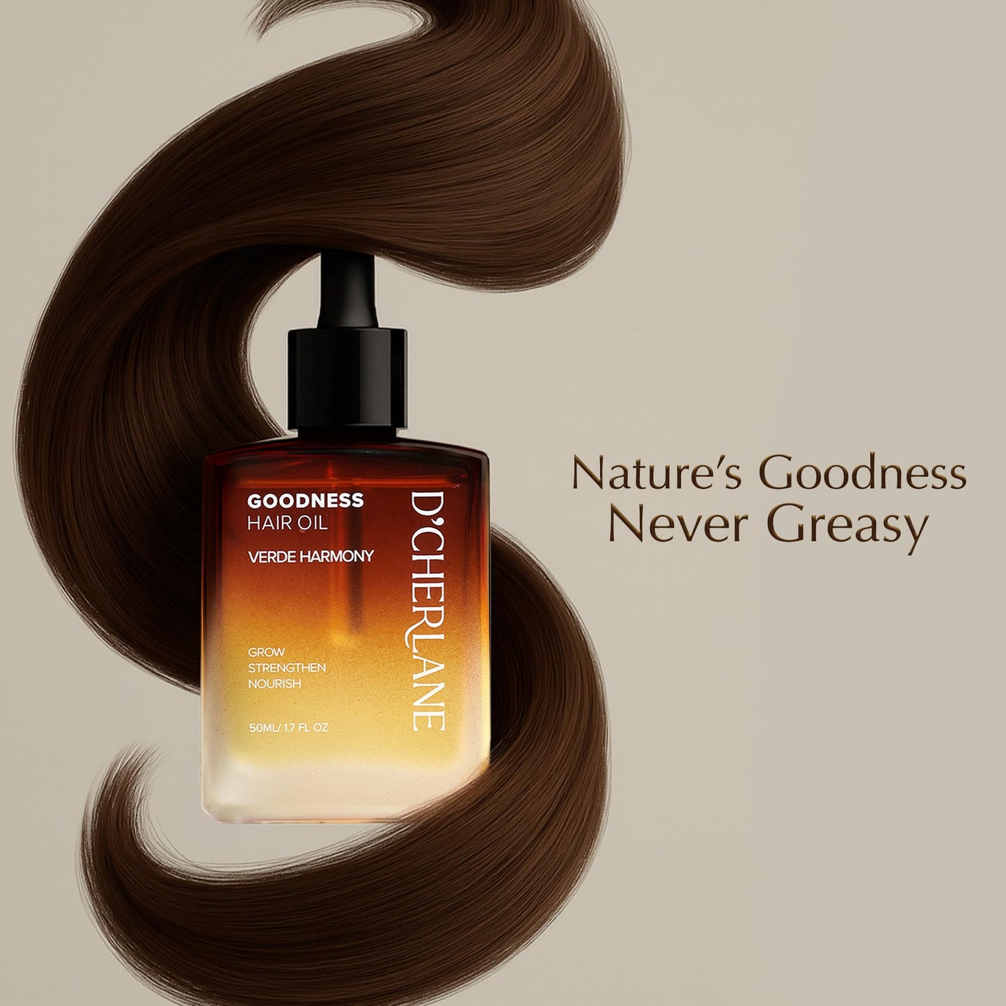 D'Cherlane Hair Growth Oil – Scalp Treatment with Rosemary, Argan, Coconut & Castor Oil | Lightweight, Non-Greasy Formula