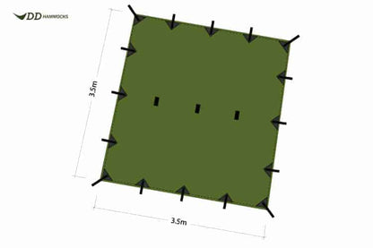DD 3.5 x 3.5 Olive Green Tarp