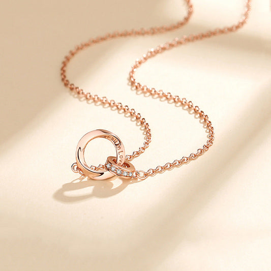 Interlocking Ring Silver Mobius Strip Necklace
