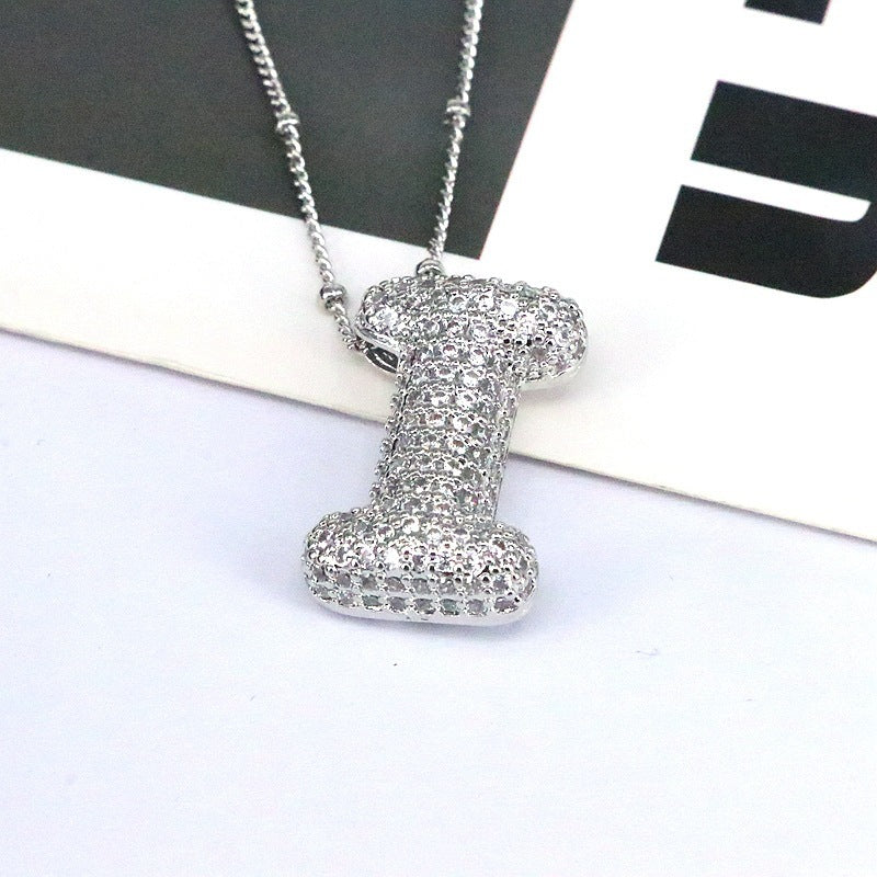 Bubble Balloon A-Z Letter Pendant Necklace