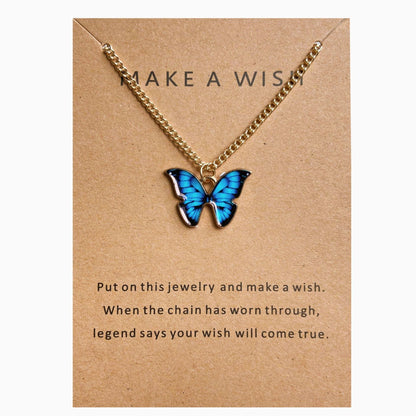 Coloured Butterfly Necklaces, 2Pc & 1Pc