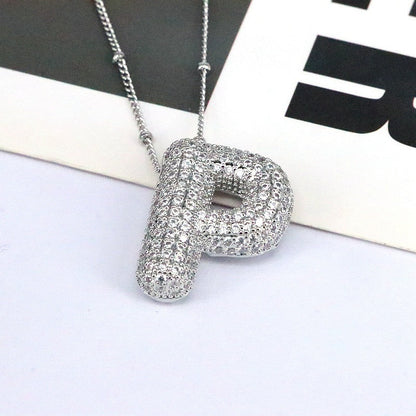 Bubble Balloon A-Z Letter Pendant Necklace