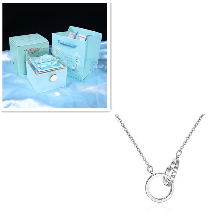 Ring Through Heart Interlocking Pendant Necklace