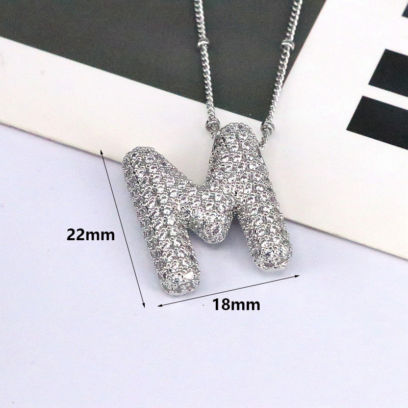 Bubble Balloon A-Z Letter Pendant Necklace