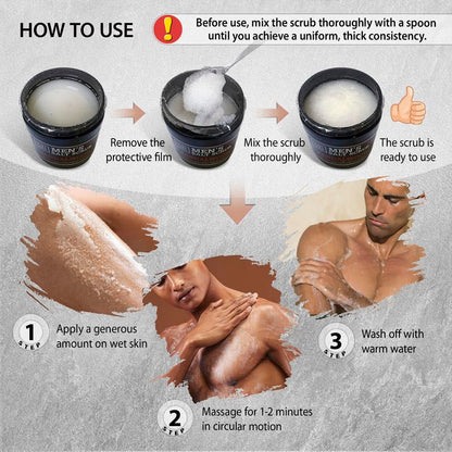 Dead Sea Collection Salt Body Scrub Sandalwood for Men – Exfoliate, Moisturize & Detox with Dead Sea Minerals (23.28 oz)