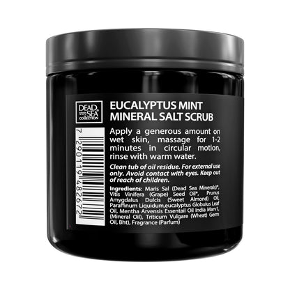 Dead Sea Collection Salt Body Scrub Eucalyptus & Mint for Men - Exfoliate, Hydrate & Detoxify (23.28 oz)