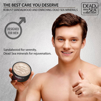 Dead Sea Collection Salt Body Scrub Sandalwood for Men – Exfoliate, Moisturize & Detox with Dead Sea Minerals (23.28 oz)